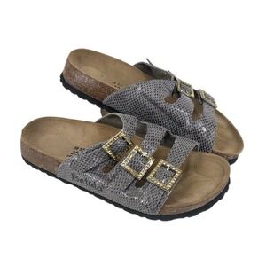 Birkenstock Gray Textured Buckle Sandals